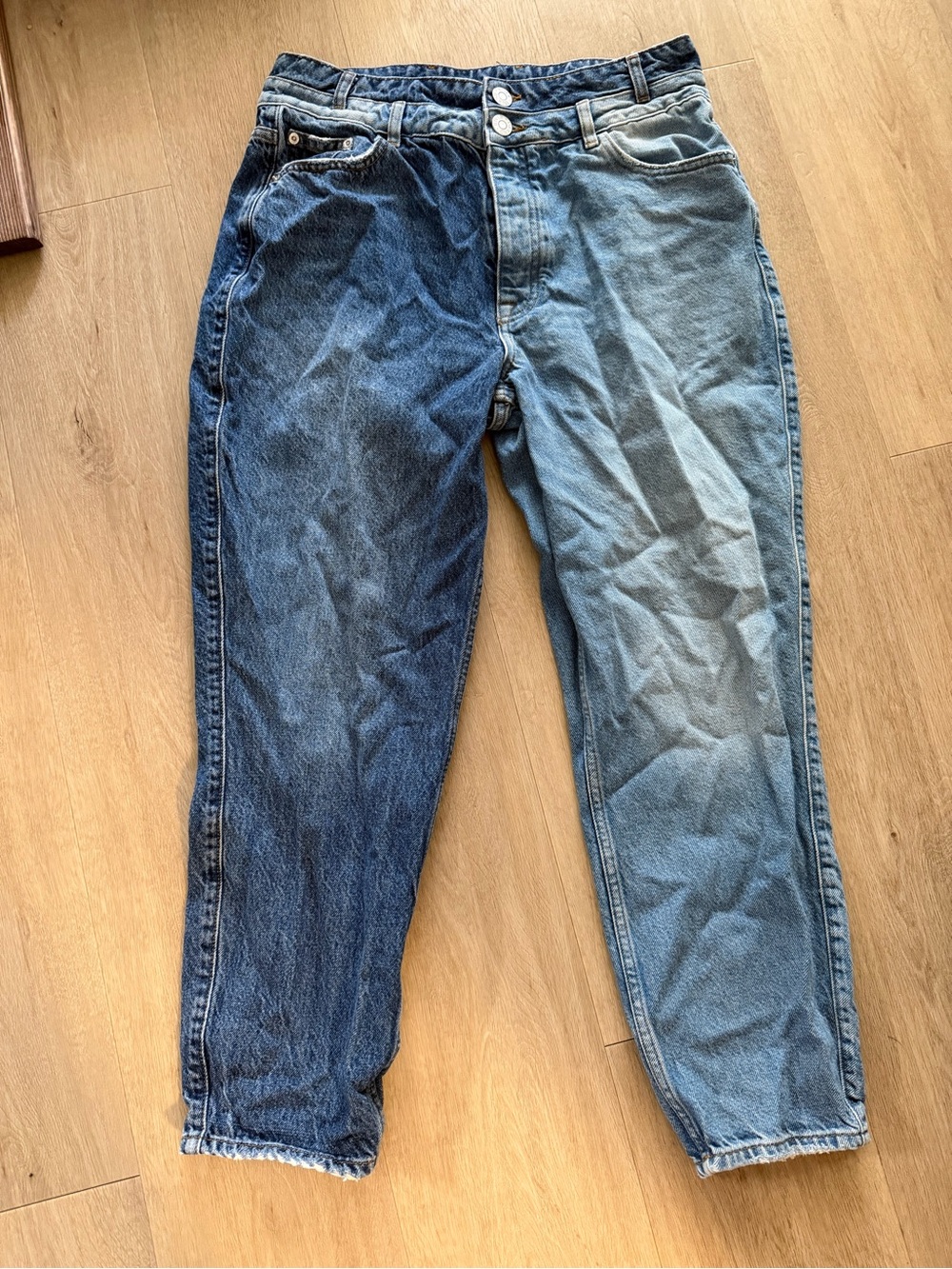 River Island Two-Tone Blue Slim Straight Jeans